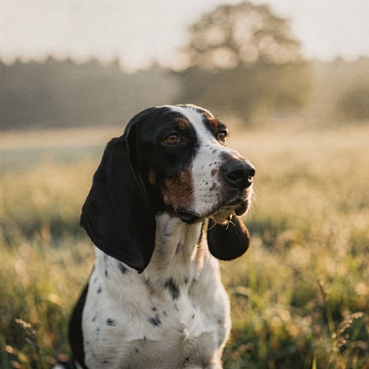 French White And Black Hound